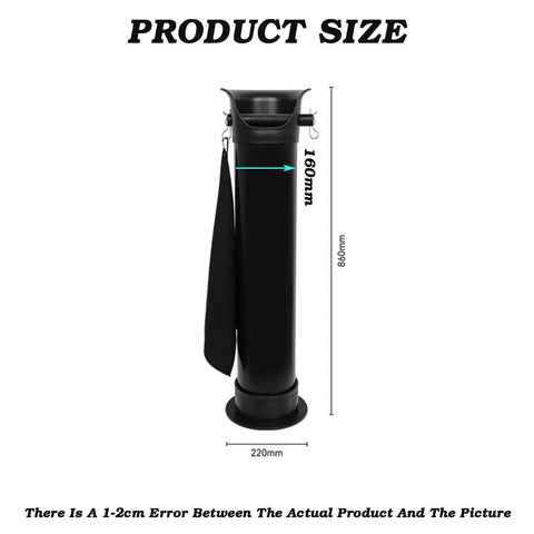 Grab This Killer Heavy Duty Espresso Knock Box Featuring A Detachable Floor Stand And Massive 8.6 Liter Grounds Container Plus Zero Hassle Liners And Snappy Cleaning Cloth For Easy Daily Maintenance, size dimensions displayed.
