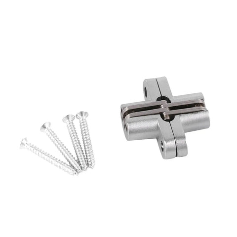 Hidden Zinc Alloy Cross Hinge Set For Seamless 180 Degree Door Swing Built To Last Cabinet Hinges screws included