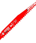 Beefy 9 Inch Carbide Tipped Reciprocating Saw Blades For Pruning And Clean Wood, 3 TPI, 3 Pack, Perma Shield Non Stick Coating