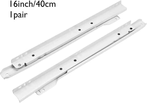 16-inch under mount drawer slides set quiet glide rails for cabinets desks and tables, pair of slick soft close runners, easy install