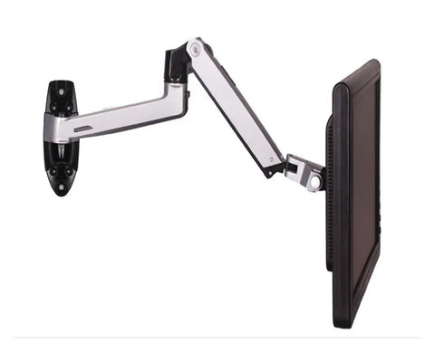 Heavy Duty Aluminum Wall Mount Monitor Arm With Full Motion Flex Grip Secure Heavy Duty Bracket For 17 To 32 Inch LCD LED Screens side view with adjustable arm