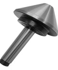 Close-up MT4 bullnose live center with 75-degree nose and Morse taper for lathe turning