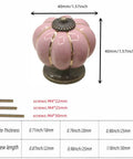 10 Pack Vintage Ceramic Pumpkin Cabinet Knobs In Sweet Pink Featuring A High Gloss Shine, 40mm wide for kitchen cupboards.