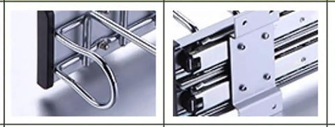 Close-up of Expandable Steel Pants Rack Designed To Keep Your Duds Neatly Organized, showcasing the smooth glide mechanism.