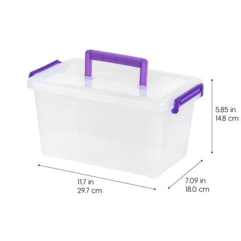 Heavy Duty Clear Plastic Storage Bins With Secure Buckle Lid Five Quart Organizers Six Pack Straight Up Made In Usa Top Shelf Picks For Art Craft And Office Gear That Will Absolutely Save Your Floor Space