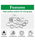 Flat Washer And Spring Lock Washer Kit M6 Size 100 Pcs Zinc Plated Carbon Steel Fasteners For Mechanical Assembly Anti Loosening And Secure Mounts Built To Last. Stainless steel washers, rust resistant, for strong grip