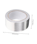 Leak Stop Tape For Water Leaks And Hose Repair Waterproof Sealant Tape; aluminum roll, dimensions shown, reflective silver color