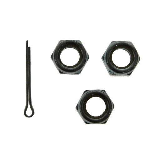 Beefed Up 12 Piece Steering And Suspension Rebuild Kit For 1989 To 1994 Toyota Pickup Rwd includes nuts and a pin for secure assembly.