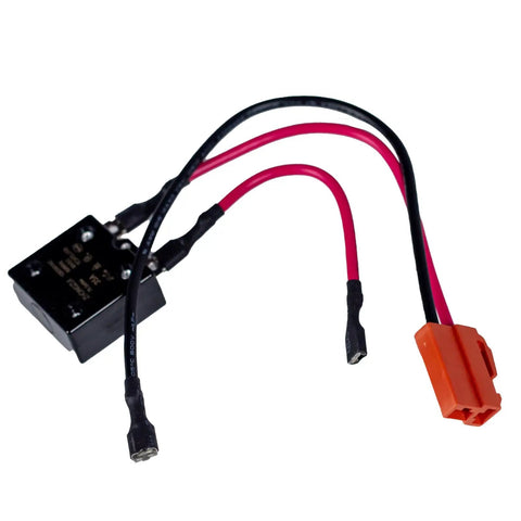 24V Ride On Toy Wiring Harness With 35A Replaceable Fuse, black and red wires with orange connector for kids' cars