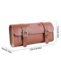 Slick Retro Faux Leather Handlebar Bag For Happy E Bike Off Road MTB With Secure Metal Buckles Weatherproof Pouch For Gravel Riders, 22x11x6cm
