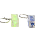 Green and Blue for acrylic Square for spirit Level Bubble Inclinometer, compact size, featuring keychain attachment for portability.