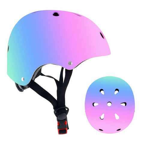 Adjustable Color Gradient Kid Bike Helmet For Ages 2 To 14 Kid Friendly Multi Sport Safety Gear with chin strap and dial