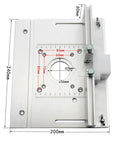 Tough As Nails Aluminum Router Table Insert Plate with measurements, designed for 85x85mm and 70x60mm router cutouts.