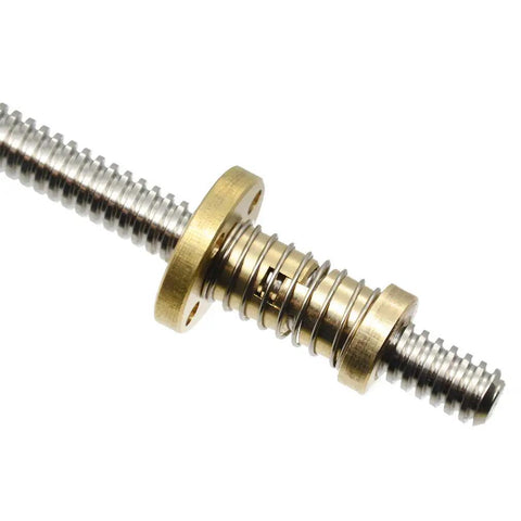 Two Pack Anti Backlash Brass Nut With Spring Loaded Design For T8x2 Acme Lead Screws Eliminates Play Gap 2mm Pitch 1 Start