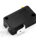 KW3 Snap Action Switch Normally Open 125V/250V Micro Limit Switch for Air Fryers, Microwaves, 2 Pins, black rectangular casing