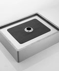 USZWBY Bathroom Vessel Sink Stainless Steel Countertop Sink Hotel Bathroom Vessel Sink Rectangular Countertop Sink Art Basin, top view
