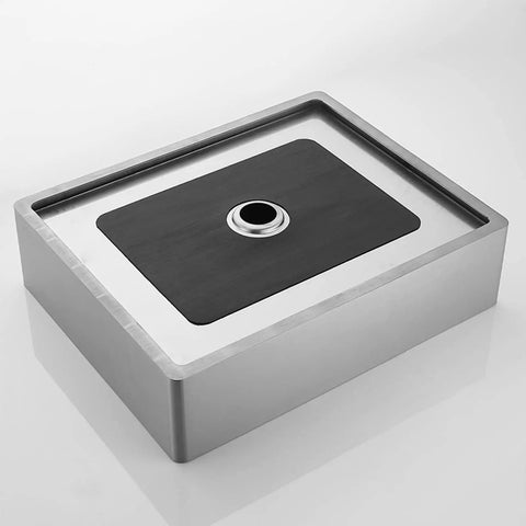 USZWBY Bathroom Vessel Sink Stainless Steel Countertop Sink Hotel Bathroom Vessel Sink Rectangular Countertop Sink Art Basin, top view