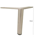 Heavy Hitters Stainless Steel Furniture Legs 8 Piece Metal Foot Set With Non Slip Padded Bottoms Sweet Silver Height Boosters close-up view of a single leg, 14cm tall, sturdy construction.