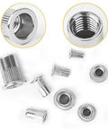 Premium 205Pcs Stainless Steel Rivet Nut Kit For Auto Repair M3-M10 Flat Head Threaded Insert Assortment Tool Set Perfect For Heavy Duty Jobs, stainless inserts
