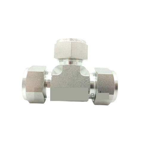 Heavy Duty Stainless Steel Pipe Fittings 5 Pack Union Tee Coupling Connector For 1 Inch Hard Tubing, silver metal connector.