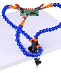 Soldering Station Helping Hand With 3 Flexible Arms Adjustable Vise Desk Clamp Base Solder Holder For PCB Repair And Jewelry Making Blue