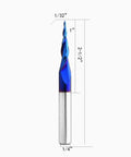 Pro-Grade 6.2 Degree Tapered Ball Nose Upcut CNC Router Bit NACO Coated 1/4 Inch Shank 1/32 Inch Dia 1 Inch Length