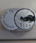 Heavy Duty Office Cabinet Replacement Key For S110 Core Fits Desk Drawers And Modular Cubicle Locks Genuine Oem Brass Hardware No Fuss Setup Slides Like A Charm For Daily Grind Use - Close-up of CompX Chicago lock with S146 engraving.
