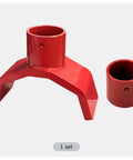 Heavy Duty Steel Bottle Jack Adapter 2 In 1 Red Lifting Axle Cradle For Bottle Jack Universal 42 Mm Saddle And 115 Mm Base Tilt Angle Design