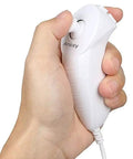 Hand holding white 2 Pack Nunchuk Controller Replacement For Nintendo Wii And Wii U White, Motion Sensing Nunchuk Joystick