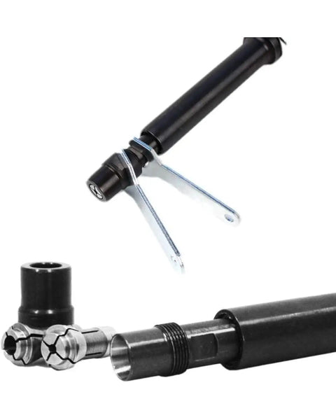 Heavy Duty Pneumatic Grinder With Extended Shaft Cracks Open Stubborn Recesses Like A Gangbuster 22000 Rpm Air Powered Grinding Tool dual collet chuck for tool swaps.