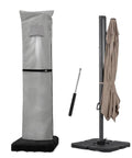 Heavy Duty Patio Cantilever Umbrella Cover With Air Vent 600D Waterproof Fabric UV Shield Anti Fade And Tear Resistant For 9 To 13 Foot Cantilever Umbrellas Telescopic Support Pole