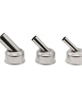 Pro Grade Stainless Steel Hot Air Gun Nozzle Set for Soldering Stations, Includes Straight, Spiral, and 45 Degree Bent Nozzles, 3 Pack