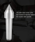 Durable Dead Center for Lathe and Milling Machine, Morse Taper 60 Degree Center with Cemented Carbide Tip displayed