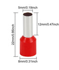 100 Pcs Wire Ferrules Kit 8 AWG Ferrule Connectors End Terminals E10 12 Crimp Connectors Red For Screw Terminal Projects Car Audio Speaker Wiring Industrial Electricians DIYers red insulated ferrule, 5mm opening, 12mm tube