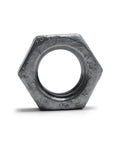 Close-up of a galvanized hex nut from Hot Dipped Galvanized Trailer U Bolts Set Of 4 With Hardware Including Flat Washers Lock Washers And Hex Nuts 1/2 Inch