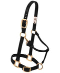 Adjustable Nylon Horse Halter For Weanlings And Ponies Durable Nylon With Triple Ply Cheek Box Stitch Reinforcement Built To Last Heavy Duty Brass Hardware Secure Fit Black