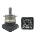 High Precision Helical Planetary Gearbox Step Down Motor Reducer Runs Smooth And Handles Heavy Loads Without Breaking A Sweat For 1.2KW To 3KW Servo Motors On 110mm To 220mm Frames, showcasing motor reducer with metallic and black housing.