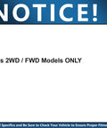 Notice stating 'Fits 2WD / FWD Models ONLY' for Pair Rear Wheel Bearing Hubs for Toyota C-HR RAV4 Corolla iM Lexus HS250h NX200t