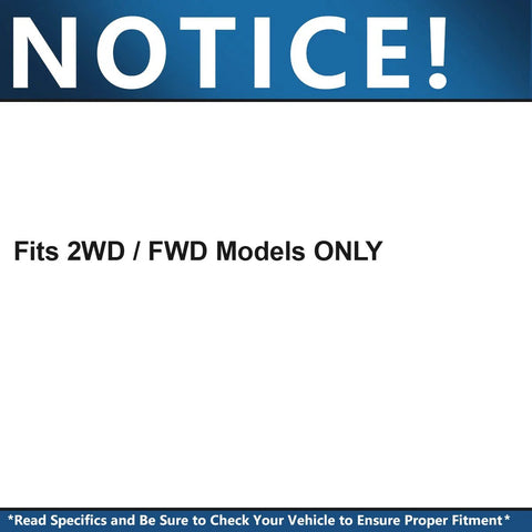 Notice stating 'Fits 2WD / FWD Models ONLY' for Pair Rear Wheel Bearing Hubs for Toyota C-HR RAV4 Corolla iM Lexus HS250h NX200t