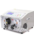 Heavy Duty Automatic Wire Stripping And Cutting Machine For 0.1 To 8Mm2 Cable AWG 8 To 32 with control panel and cutting mechanism.