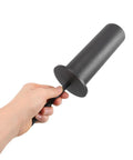 Person holding a steel weight stack extender pin with spring collar for exercise machines, durable gym accessory for strength training.