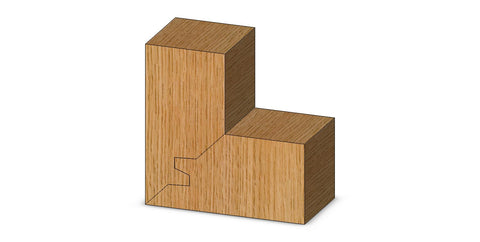 Example of 90 degree corner joint made with Carbide Tipped 45 Degree Lock Miter Router Bit With 3-1/8 Inch Large Diameter And 1/2 Inch Shank
