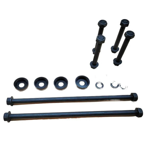 Complete A Arm Hardware Kit For Banshee 350 YFZ350 1991 2006 Includes Upper And Lower Bolts Nuts Washers And Cap Covers Plug And Play Replacement Set For ATV Maintenance With Easy Install And Durable Fit, black bolts and washers
