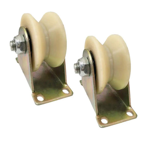 Beefy Nylon Groove Track Wheel Set For Sliding Doors And Mechanical Carts, Heavy Duty Rigid Caster With Double Bearing, wire rope guide