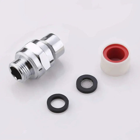 Shower Head Swivel Ball Adapter Adjustable Angle Connector Brass Chrome Universal Arm Extension with washers and tape kit