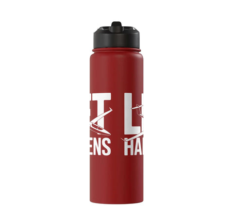 Sailplane Pilot Insulated Stainless Steel Water Bottle for glider enthusiasts with red finish, perfect for thermal lifts and soaring.