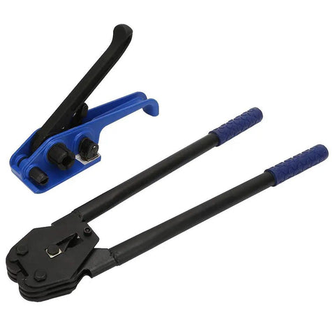 Blue Manual Steel Strap Tensioner Crimper Tool Set For Packing And Shipping No Fuss Banding Machine For Boxes And Pallets