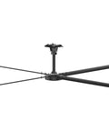 Supercharge Your Space With This 12 Foot Large Diameter Air Circulation Fan In Sleek Black with five blades and direct drive motor.