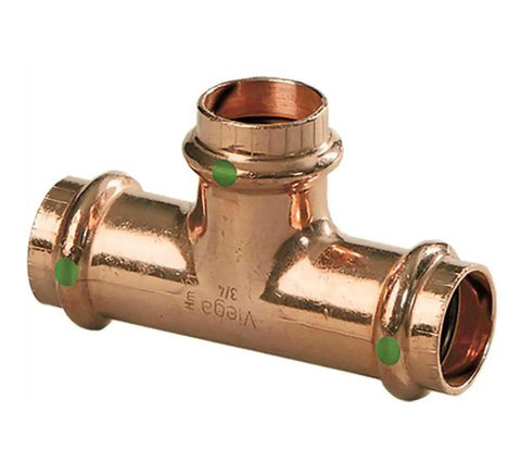 ProPress Zero Lead Copper Tee Three Quarter Inch P X P X P Ten Pack For Fast Wet Connections And Watertight Seals No Fuss Easy Install