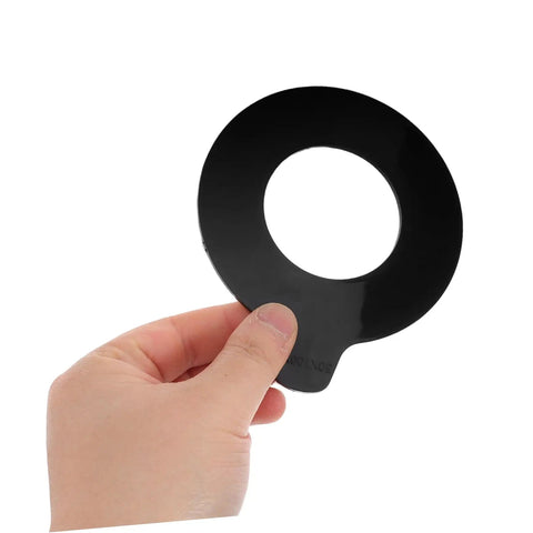 Rugged Rubber Flat Washers Kit For Excavator Pin And Digger Arm Shim Parts Two Pack Loader Arm Bushing Heavy Duty Vibration Pads To Maximize Performance And Extend Equipment Life, black rubber washer held by hand